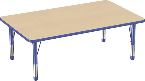 Miniatura 42 de FDP - Mesa rectangular para actividades escolares y aulas (24 x 36 pulgadas), patas gruesas para niños pequeños, altura ajustable de 15 a 24