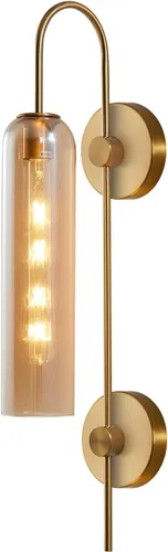 Miniatura 11 de BOKT Lámpara de Pared Moderna de Mediados de Siglo de 1 Luz Montada en Pared de Metal Dorado Cepillado Aplique de Pared Iluminación Minimalista Anti