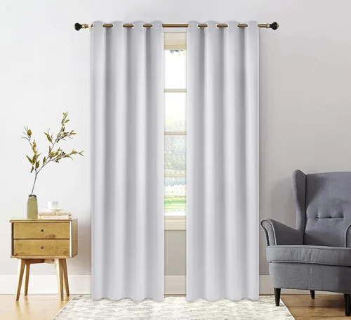 Miniatura 93 de PI Cortinas opacas para dormitorio, tratamiento de ventana con aislamiento térmico de anillo superior, cortinas oscurecedoras de habitación