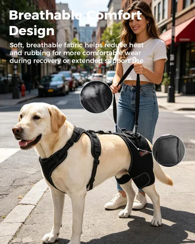 Miniatura 7 de Soporte de cadera para perro, soporte ajustable para piernas de perro para displasia de cadera, artritis/alivio del dolor, estabilizador de rótula