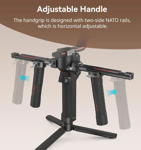 Miniatura 4 de SMALLRIG Mango Doble Empuñadura para Cardán DJI RS 4 /RS 4 Pro/RS 3 / RS 3 Pro/RS 2 / RSC 2, Empuñadura de Mango de Cardán con Rieles NATO, Zapata