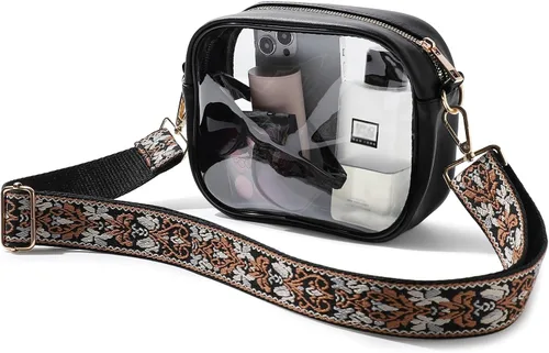 Miniatura 24 de TOBVZOO - Bolsa bandolera transparente aprobada para estadios, conciertos y eventos deportivos, unisex