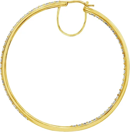 Miniatura 3 de Tienda Collection Sterling Silver Infinite Elements Cubic Zirconia Round Hoop Earrings (7 cttw)