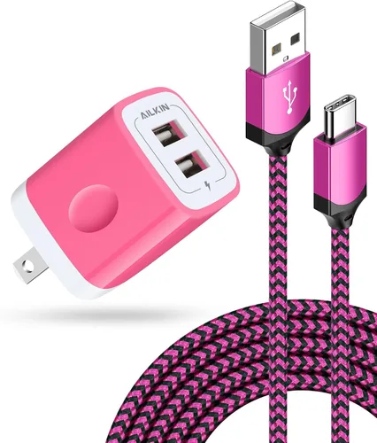 Miniatura 13 de AILKIN Cargadores de iPhone, [certificado Apple MFI] Cable Lightning trenzado de 6 pies de largo + cargador de pared USB, cable de alimentación
