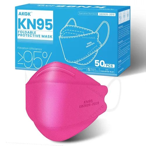 Miniatura 13 de akgk Mascarilla KN95 de 50 unidades, mascarillas de protección transpirable, mascarillas KN95 negras de 5 capas, máscaras de seguridad contra