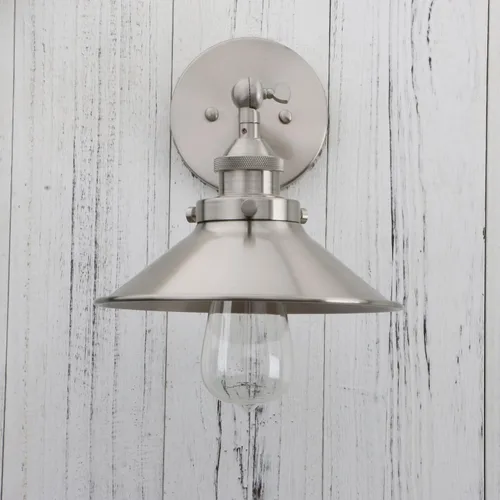 Miniatura 8 de PERMO - Iluminación de pared industrial vintage en metal, apliques de pared en níquel cepillado, lámpara de pared ajustable de 180 grados