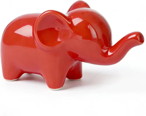 Miniatura 8 de OwMell Decoración de elefante de buena suerte para el hogar, pequeña estatua de elefante de cerámica para decoración del hogar, chapada en oro