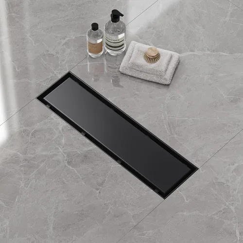 Miniatura 26 de Neodrain Drenaje lineal de ducha de 12 pulgadas con cubierta plana y de inserción de azulejos 2 en 1, drenaje de piso de ducha rectangular de acero