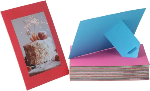 50 paquete de marcos de fotos de papel en pie de 4 x 6, marco de fotos de cartón con caballete, tarjetas de marcos de fotos de papel, marcos de