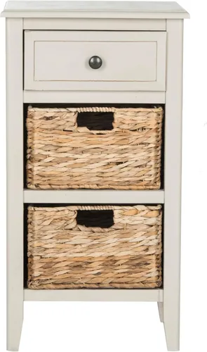 Safavieh Mesa auxiliar Everly de la colección American Homes, madera envejecida, color negro Gris Vintage