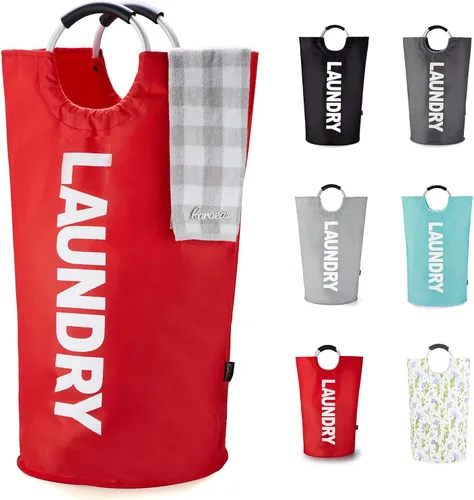 Miniatura 15 de Caroeas Cesta de Ropa de 90L (13 Colores), Cesta de Ropa Impermeable, Bolsa de Ropa con Asas Acolchadas, Cesta de Ropa, Cesta de Ropa Plegable
