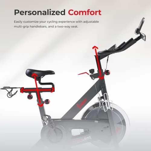 Miniatura 6 de Sunny Health & Fitness Smart Cycling Exercise Bike, Free SunnyFit App Connection, Designed for Intensive Cardio Workout at Home, Adjustable Seat &