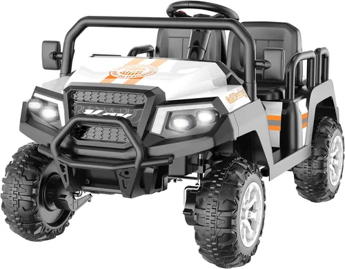 Miniatura 9 de Coche eléctrico para niños, juguetes de 24 V y 4 plazas con control remoto para padres, suspensión de 4 ruedas, capacidad máxima de peso de 220 Rosa