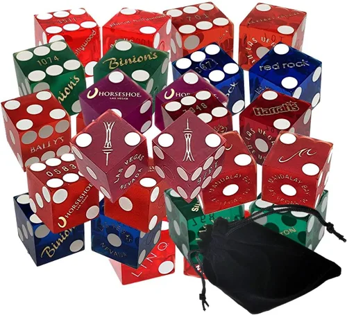 Miniatura 6 de Authentic Nevada Casino Dice Set 19mm Craps Dice (3 Pairs, 6 Dice) Table-Played Mixed Assortment Lake Tahoe Casinos