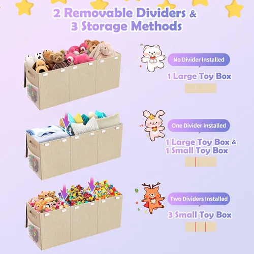 Miniatura 6 de Mabahoo Caja de Juguetes Extra Grande, Cofre de Juguetes Plegable y Resistente para Niños y Niñas, 40"x14"x16" Organizador de Almacenamiento