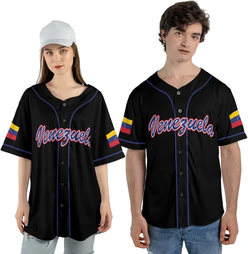 Miniatura 4 de Camiseta de béisbol de Venezuela con nombre personalizado, camiseta de Venezuela para hombres y mujeres, camiseta de béisbol unisex S-5XL