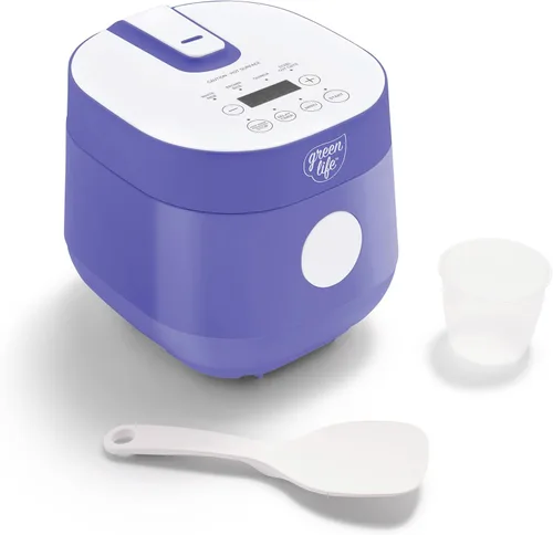 Miniatura 11 de GreenLife Arrocera digital, 2 tazas sin cocinar/4 tazas cocidas, olla de cerámica antiadherente extraíble sin PFAS, preajustes de un solo toque