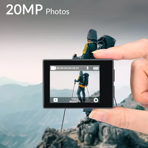Miniatura 2 de icefox i8 Cámara de acción con 20MP, Zoom de 5X, cámara impermeable subacuática con EIS optimizado, edición de video y foto mediante la aplicación