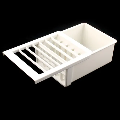 Miniatura 3 de uxcell Rectángulo de cocina de plástico hecho a mano prensa fabricante tofu cortador caja caja blanco