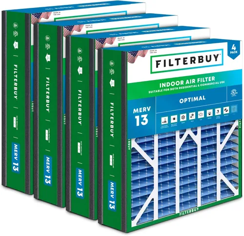 Miniatura 18 de Filterbuy Filtro de aire 10x17x2 MERV 13 Defensa Óptima contra Humo y Alergias (Paquete de 4), Filtros Exteriores Plisados Electrostáticos