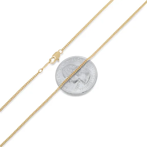 Miniatura 2 de The Bling Factory 1mm-7mm 14k Yellow Gold Plated Flat Cuban Link Curb Chain Necklace