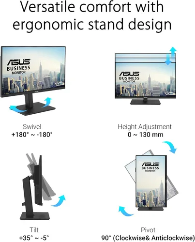 Miniatura 6 de ASUS Monitor de acoplamiento 1080P de 23.8 pulgadas (VA24ECPSN) - Full HD, IPS, 75Hz, sincronización adaptativa, altavoces, cuidado de los ojos, luz
