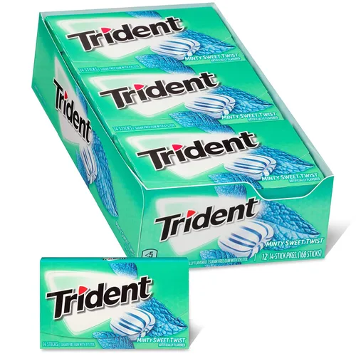 Miniatura 2 de Trident Goma de mascar sin azúcar, sabor original, 12 paquetes de 14 piezas