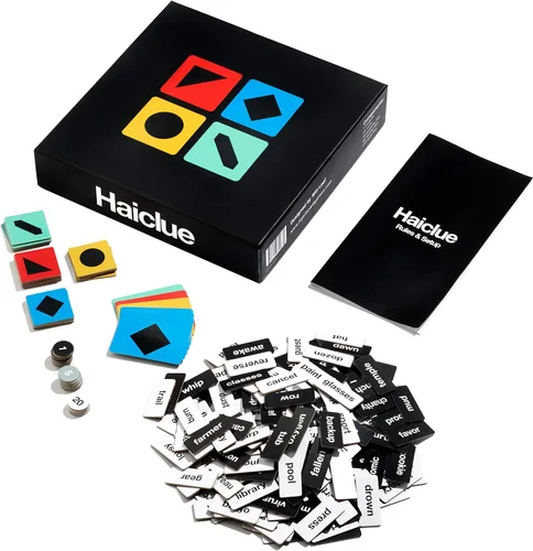 Haiclue | Juego de mesa de ritmo rápido para 2 a 12 jugadores | Combina fichas de palabras para crear pistas | Actividad creativa para adultos o