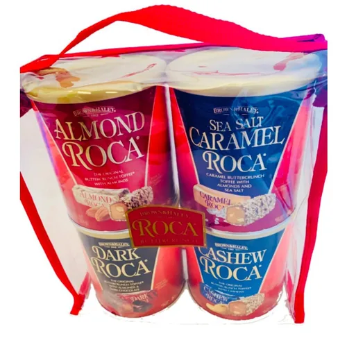 Brown & Haley Roca, anacardo de almendra, caramelo Roca, caramelo caramelo caramelo caramelo caramelo caramelo crujiente - 39 oz (paquete de 4)