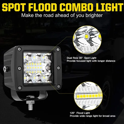Miniatura 5 de Barra de luz LED cúbica de 3 pulgadas, 36W, combo de foco y inundación, luces de conducción todoterreno para camioneta, barco, RZR, ATV, UTE, UTV