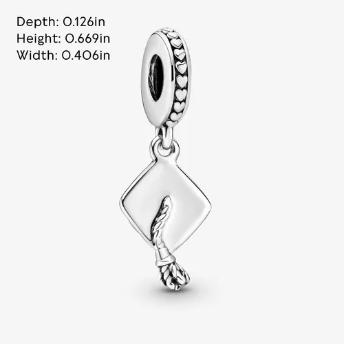 Miniatura 6 de PANDORA Dije colgante de gorra de graduación, compatible con PANDORA Moments, plata de ley, regalo para ella, joyería para mujer con caja de regalo