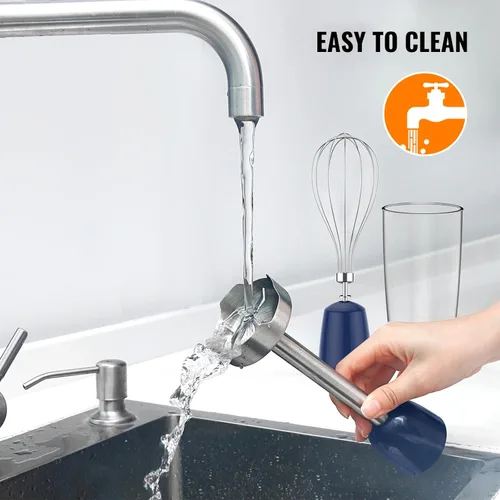 Miniatura 7 de KOIOS Licuadora de inmersión de mano 5 en 1, mezcladora de mano emulsionante ajustable de 12 velocidades ajustables, motor de cobre de 1000 W, Azul