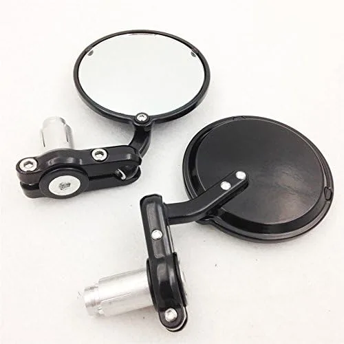 Miniatura 4 de XKH grupo motocicleta negro aluminio redondo mini bar extremo 7/8 "espejo para Cafe Racer Clubman CB XS KZ GS nuevo