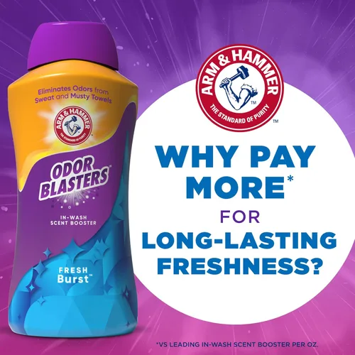Miniatura 8 de ARM & HAMMER Odor Blasters - Potenciador de aroma en lavado, potenciador de aroma para ropa con aroma a explosión fresca, 45 onzas