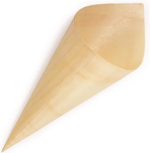 Miniatura 8 de BambooMN - Conos de madera desechables para alimentos y aperitivos - 3.1" x 1.5" - 100 piezas