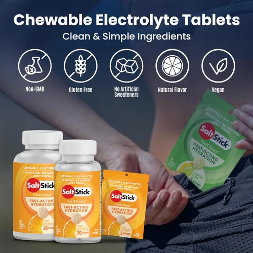 Miniatura 4 de SaltStick FastChews Electrólitos 60 tabletas de electrolitos masticables Tabletas de sal para corredores y nutrición deportiva de resistencia