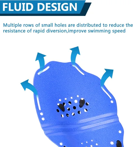 Miniatura 4 de Hikeen Paleta de natación para adultos y jóvenes, paletas de mano de entrenamiento de natación con correas ajustables, paletas de mano de natación