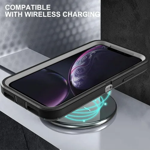 Miniatura 6 de YKHJKLEC Funda para iPhone XR, Grado Militar 3 en 1 Resistente/A Prueba de Golpes/A Prueba de Caídas/A Prueba de Polvo con 2 Piezas de Protectores