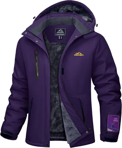 Miniatura 7 de MAGCOMSEN Abrigos de invierno para mujer, impermeables, aislados, para nieve, esquí, capucha, forro polar, cálido, montaña, snowboard, cortavientos