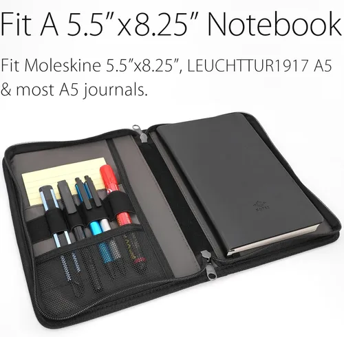 Miniatura 3 de diodrio Cuaderno con tapa de diario con cremallera A5 para Moleskine Cahier LEUCHTTURM Planificadores Cuaderno de bocetos, resistente al agua