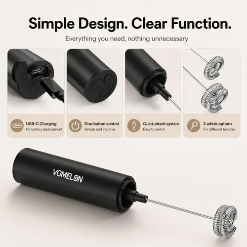 Miniatura 7 de Espumador de leche recargable, espumador de café eléctrico, mezclador de bebidas portátil para café con leche, capuchino, café, huevos, chocolate
