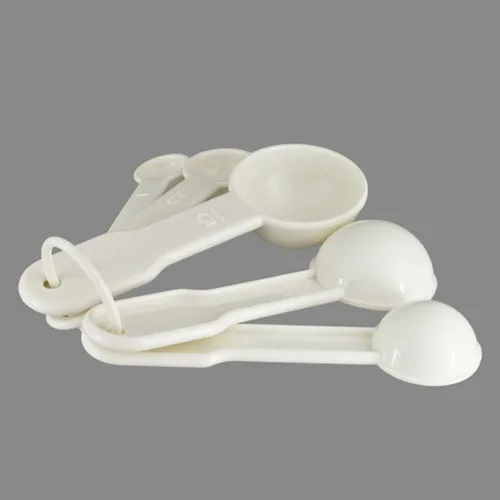 Miniatura 3 de 5 en 1 plástico blanco 0.04 oz 0.09 oz 0.18 oz 0.35 oz 0.53 oz cucharas de medición conjunto cocina herramientas para hornear