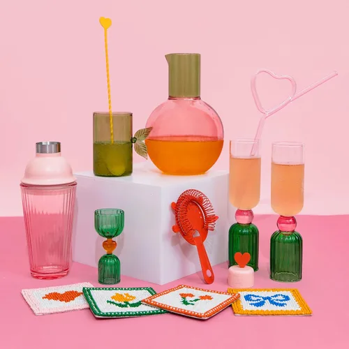Miniatura 7 de ban.do Juego de 2 copas de bar de 6.6 onzas para adultos, copas de cóctel únicas de vino y champán, cristalería estética para carrito de bar (verde)