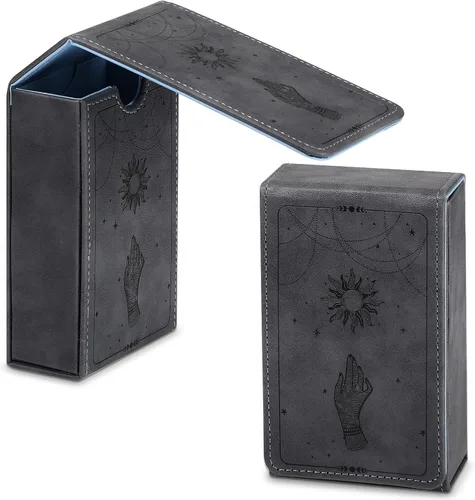 Miniatura 8 de Coume Funda de piel sintética para cartas de tarot, diseño de luna, funda protectora para la mayoría de los oráculos góticos de tamaño estándar