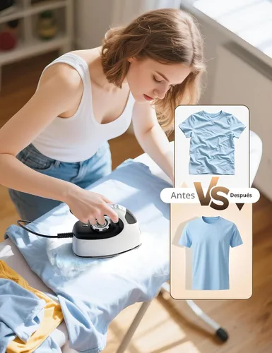 Miniatura 6 de Vaporizador de viaje para ropa, plancha de vapor de 1200 W y 25 g/min para acolchado y costura, vaporizador de ropa portátil de mano, tiempo