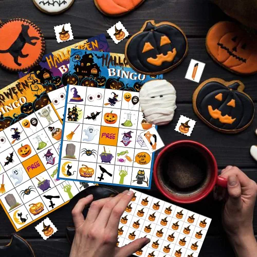 Miniatura 2 de Suministros de fiesta de juegos de bingo de Halloween para niños 24 jugadores