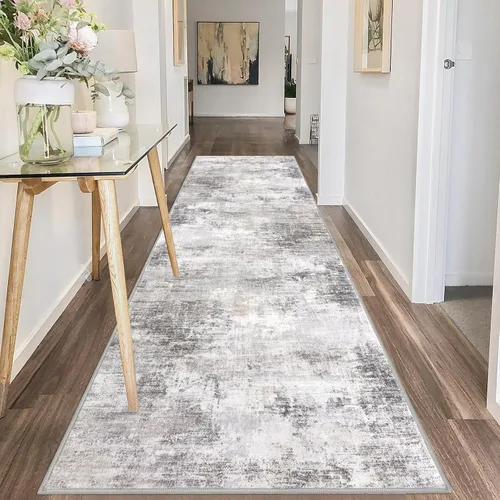 Miniatura 859 de IOHOUZE Alfombra abstracta lavable de 3 x 12 pies para pasillos, antideslizante para cocina, camino de entrada de lana sintética para interiores