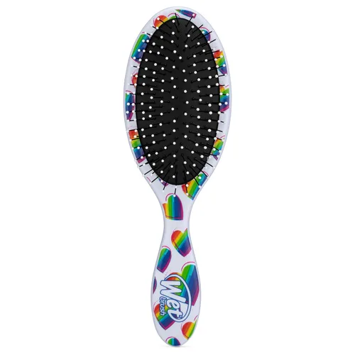 Wet Brush Cepillo desenredante original, corazones arcoíris (Color Me Mine) – Cerdas IntelliFlex ultrasuaves – Cepillo desenredante que se desliza a
