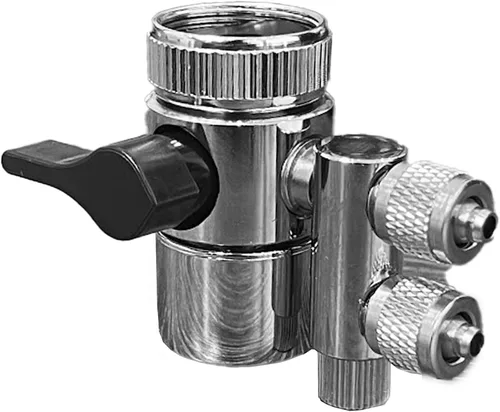 Grifo de cocina de 2 vías Válvula desviadora de ósmosis inversa/divisor con rosca hembra M22 (≈22 mm) y salida de tubo de RO de 1/4 OD para filtro