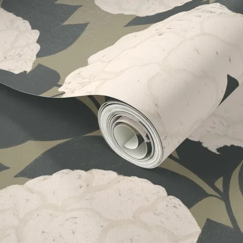 Miniatura 2 de Papel tapiz para despegar y pegar, flores vintage, floral, naturaleza, neutro, rosa, jardín, peonías botánicas, papel tapiz extraíble personalizado